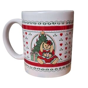 VINTAGE Christmas Bunny Mug - RARE FROM 1980S